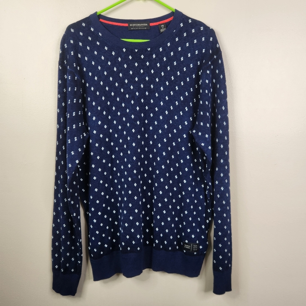 Scotch & Soda Knitwear Cotton Wool Blend Crew Neck Long Sleeve Thin Sweater XL